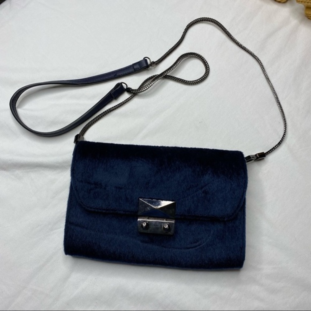 Faux Fur Blue‎ Clutch/Purse